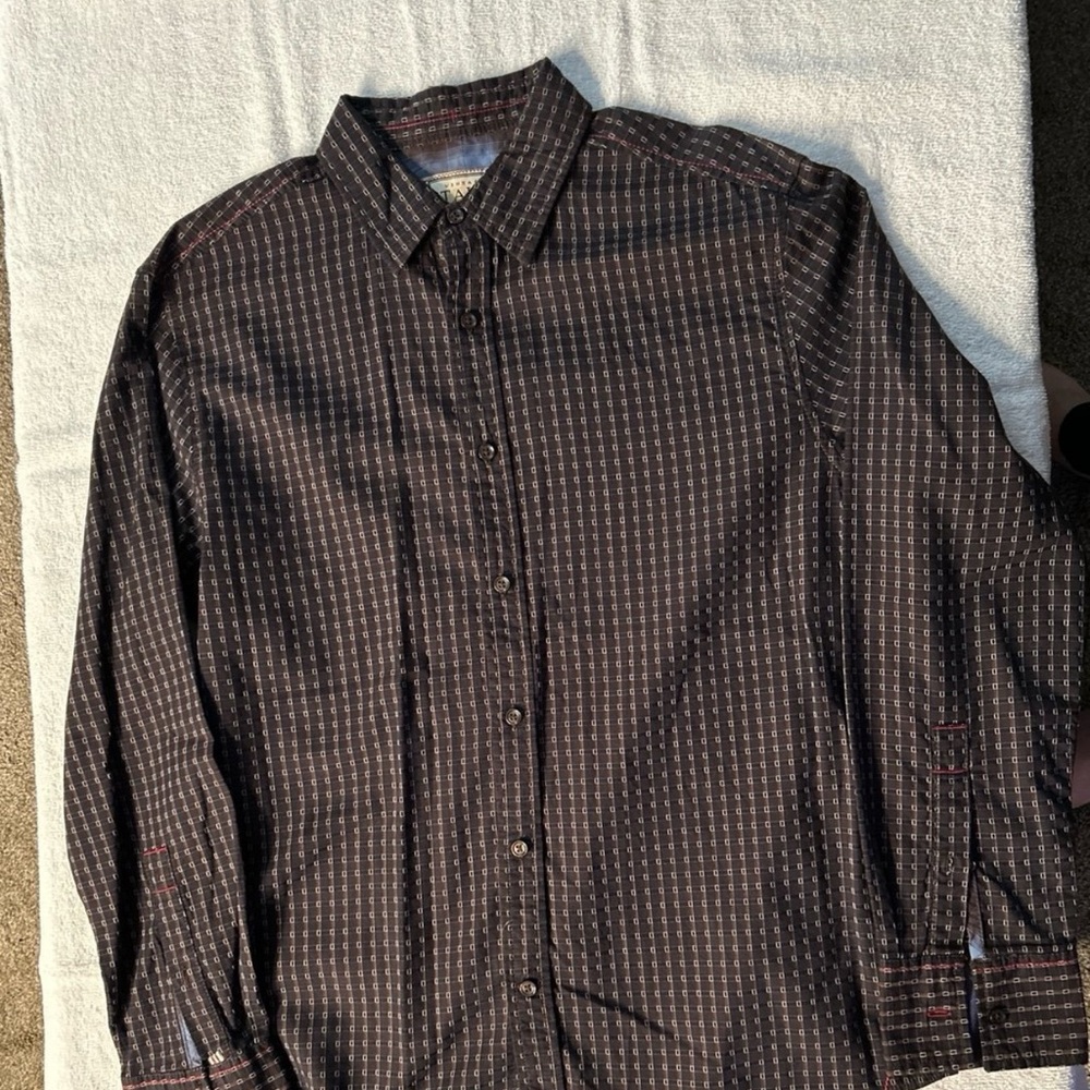 Italina Mens Black Casual Long Sleeve Button Down Shirt